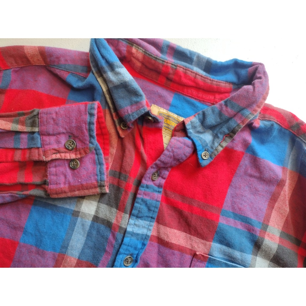 The Foundry‎ Supply Co. Mens Flannel Shirt Long Sleeve Plaid Button Up LT